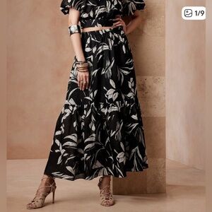 Banana Republic FINO Ramie Maxi Skirt L
